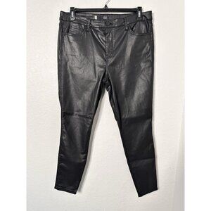 Kut From The Kloth Pants Womens 16 Black Donna High Rise Skinny Faux Leather
